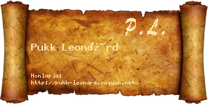 Pukk Leonárd névjegykártya